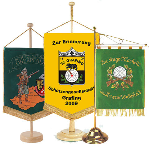 Embroidered table standards and banners