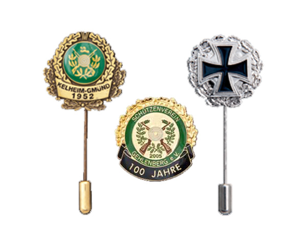 Metal badges and honorary pins
